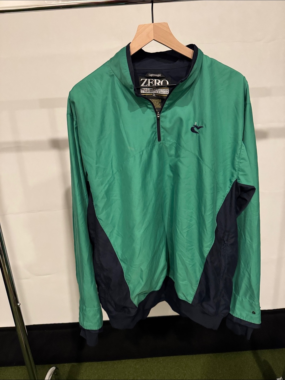 Men's Green Quarter-Zip Windbreaker Caves Valley Zero Restriction